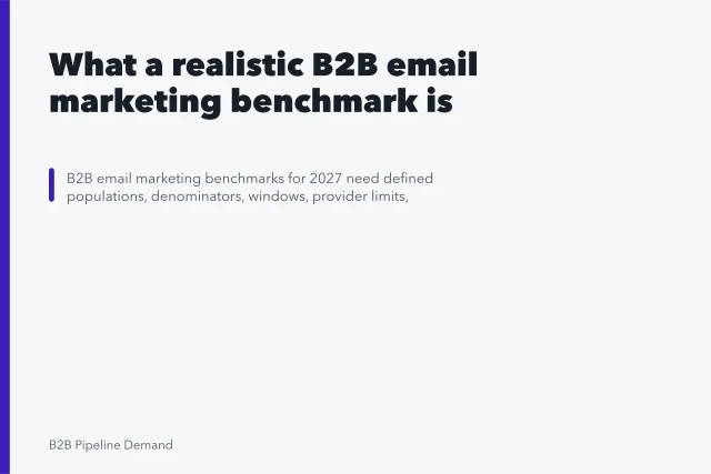 What a realistic B2B email marketing benchmark is. What a realistic B2B email marketing benchmark is